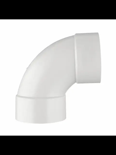 1-1/2" PVC DWV 90 1/4 Bend (HxH)