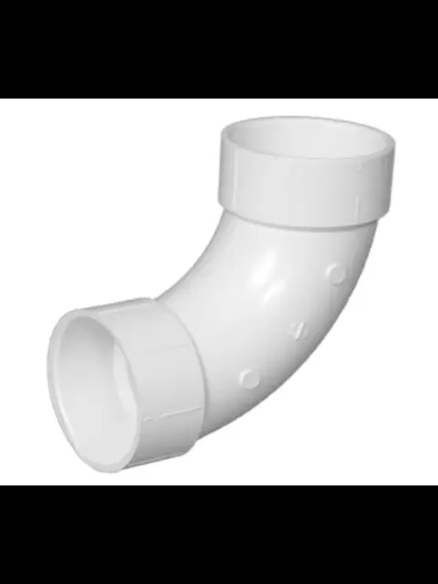 4" PVC DWV Long Sweep 90 1/4 Bend (HxH)