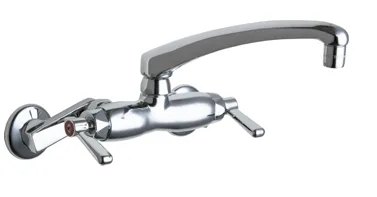 Chicago Faucets 445-L8E35ABCP 445 Series Wall-Mounted Manual Faucet With Adjustable Centers