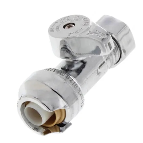 1/2" X 1/2" Compression Angle Stop Valve Push-To-Connect