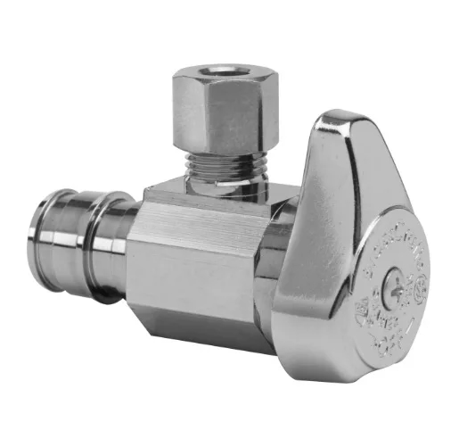 1/2" Cold Expansion PEX Inlet X 3/8" Comp Outlet 1/4-Turn Angle Stop