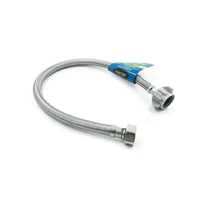 Easyflex EF-TC-38CBC-12 3/8" COMP X 7/8" BC X 12" Stainless Steel Toilet Connector