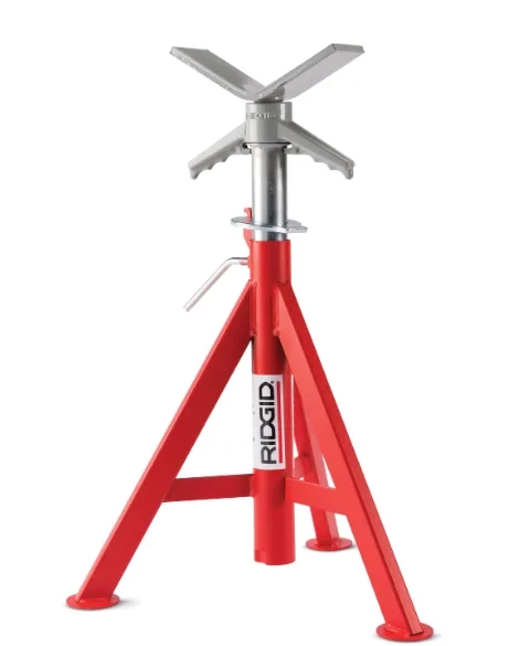 RIDGID 56662 - VJ-99 V-Head Pipe Stand 28"- 52" High 12" Pipe Capacity 2500lbs Max Weight