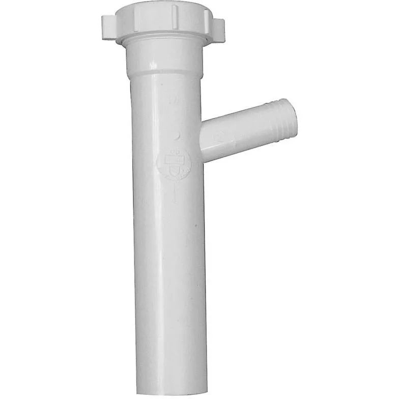 Dishwasher Branch Tailpiece With 3/4" Branch 1-1/2" Pipe 8" L Slip-Joint Connection Polypropylene