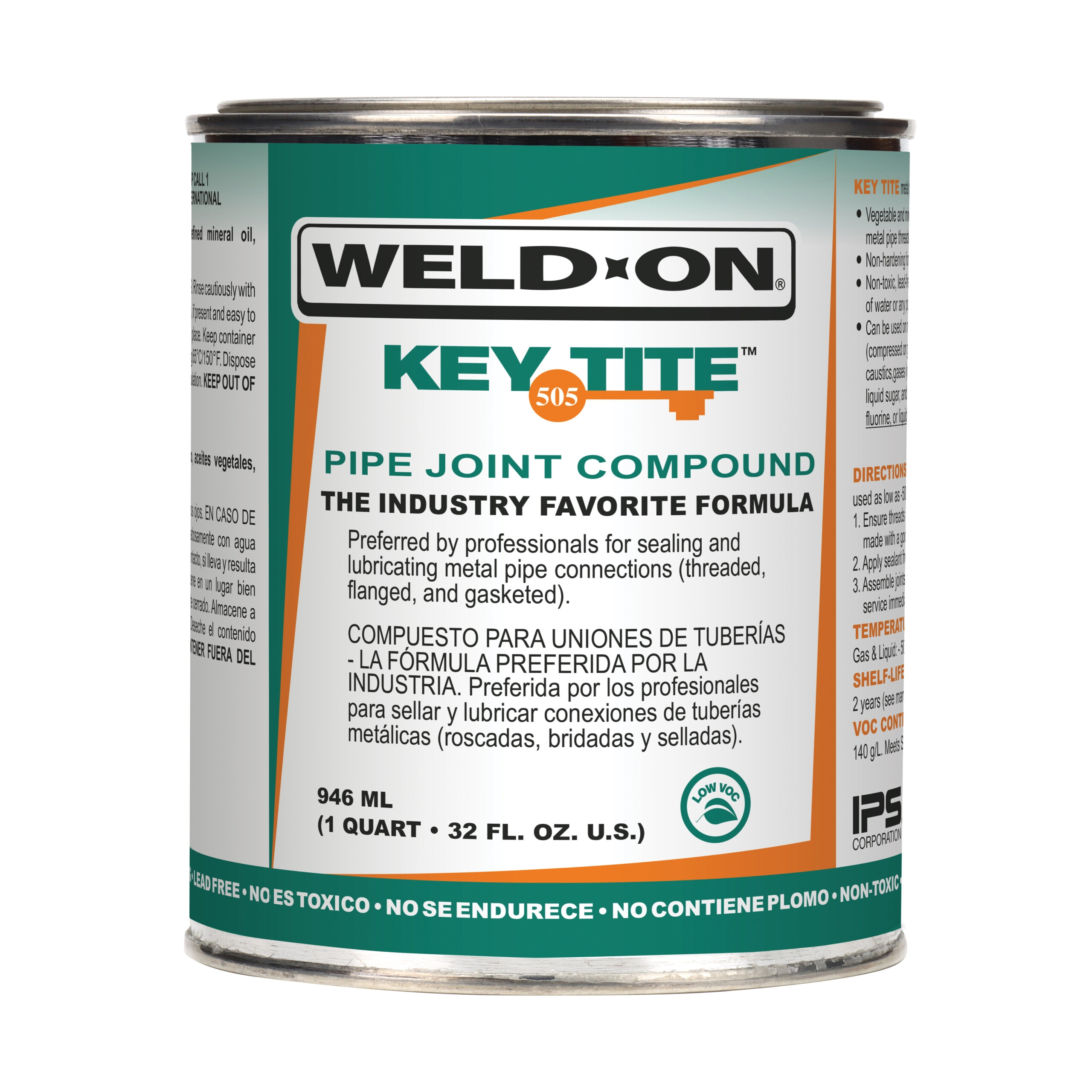 IPS 10068 1/2 Pint 505 Key-Tite Green Metal Pipe Thread Sealant