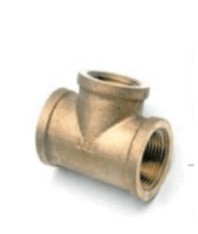 1-1/2" X 1-1/2" X 1/2" Brass Reducing Tee