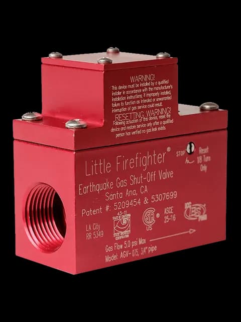 Little Firefighter AGV-100 1" Horizontal Gas Shut Off Valve 5 PSI