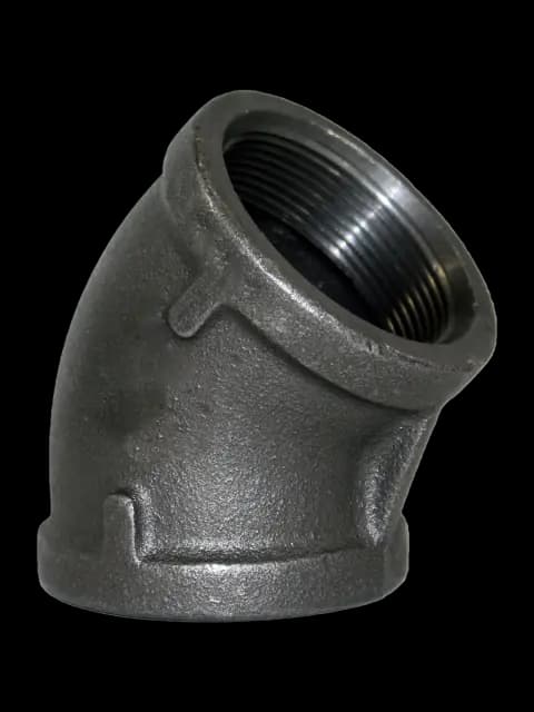 3" Black Malleable Elbow 45