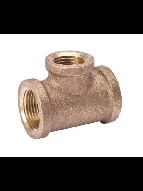 2" X 2" X 1" Brass Reducing Tee