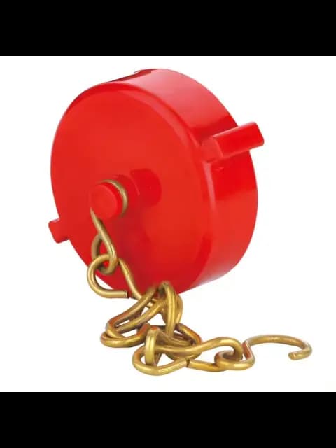 1-1/2" Plastic Red Plug W/Chain