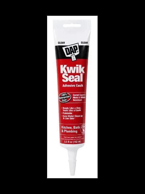 DAP Kwik Seal Plus 5.5 oz Clear Kitchen and Bath Siliconized Caulk/Paste Squeeze Tube