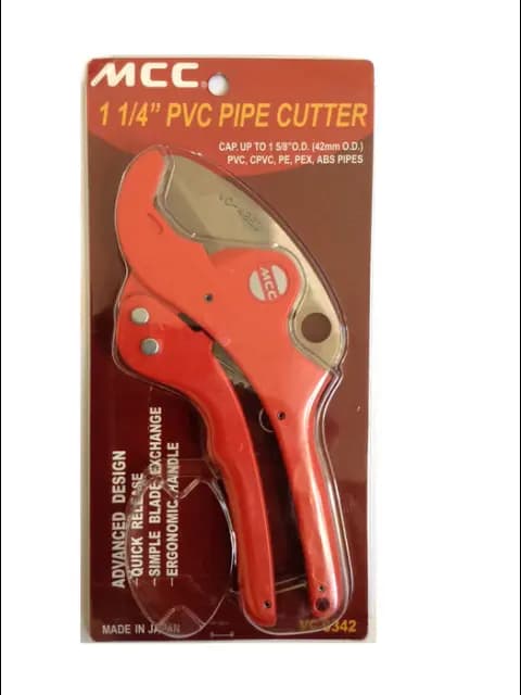 MCC VC-0342 1-1/4" PVC Pipe Cutter Up To 1-5/8"