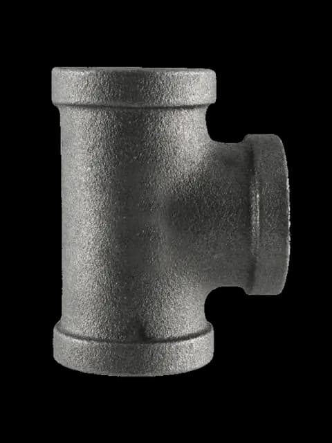 2-1/2" Black Malleable Tee