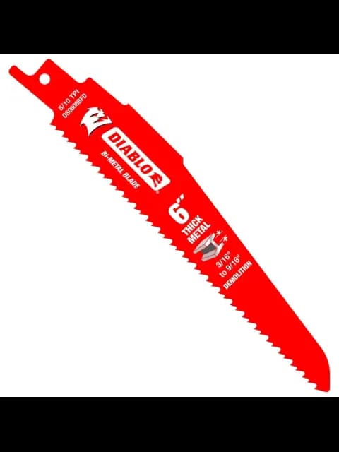 Diablo DS0608BFD5 6" 8/10TPI Bi-Metal Reciprocating Saw Blades for Thick Metal (5-pk)