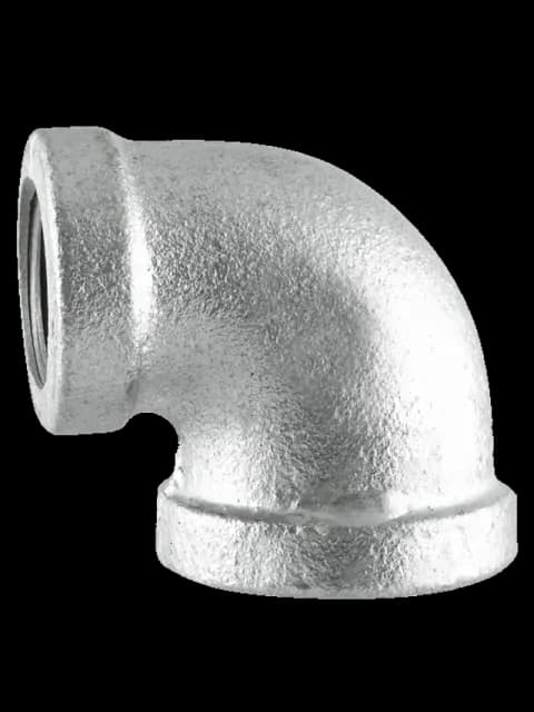 2" X 1-1/2" Galvanized Malleable Reducing 90 Elbow