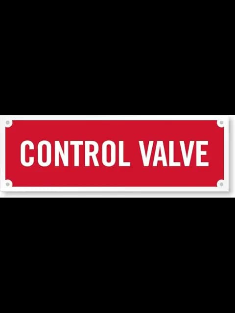 6" X 2" Control Valve Sign