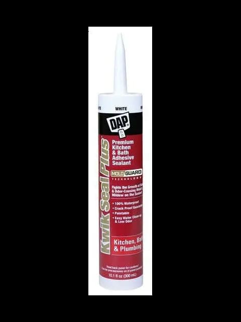 DAP Kwik Seal Plus 10.1 oz White Kitchen and Bath Siliconized Caulk/Paste Cartridge