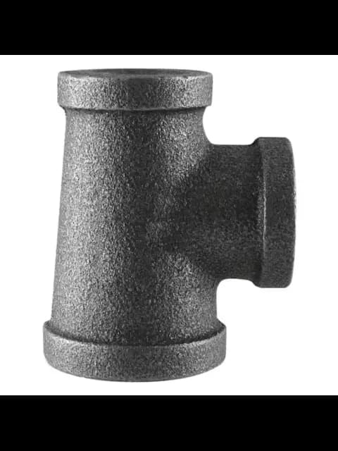 1" X 3/4" X 3/4" Black Malleable Reducing Tee