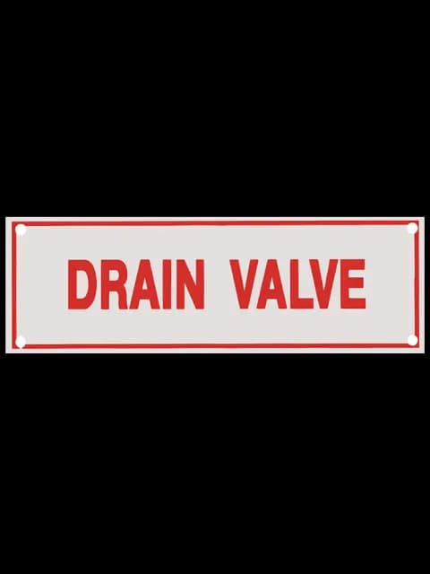 6" X 2" Sign: Drain Valve