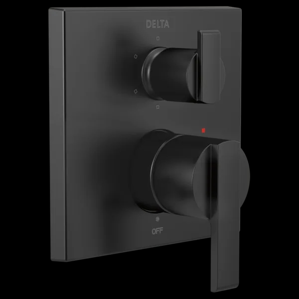 Delta T24967-BL Angular Modern Monitor« 14 Series Valve Trim with 6-Setting Integrated Diverter in Matte Black