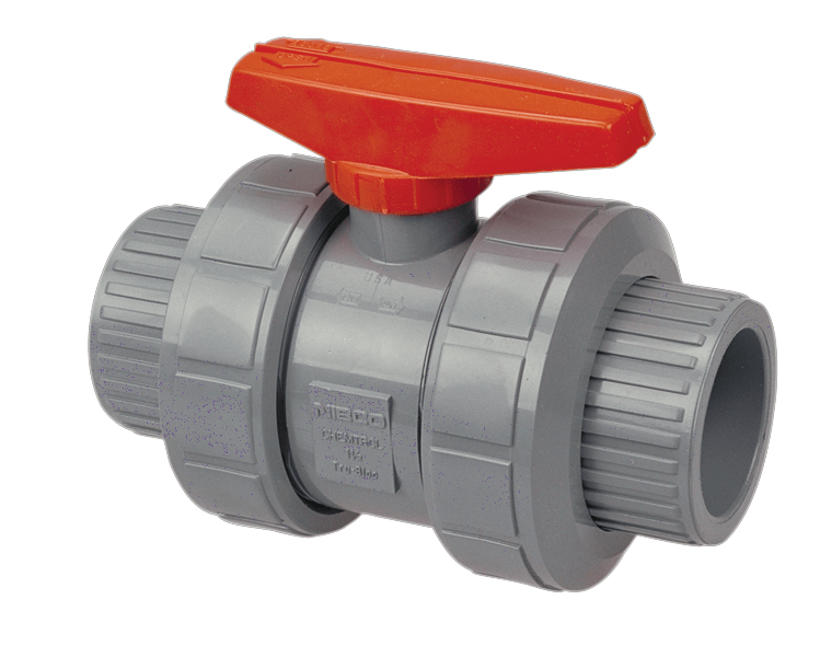 6" CPVC Schedule 80 Female Socket True Union Ball Valve W/ EPDM O-Ring