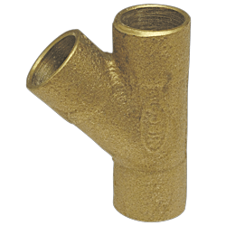 1-1/2" Copper X 1-1/2" Copper X 1" FIP Brass Tee