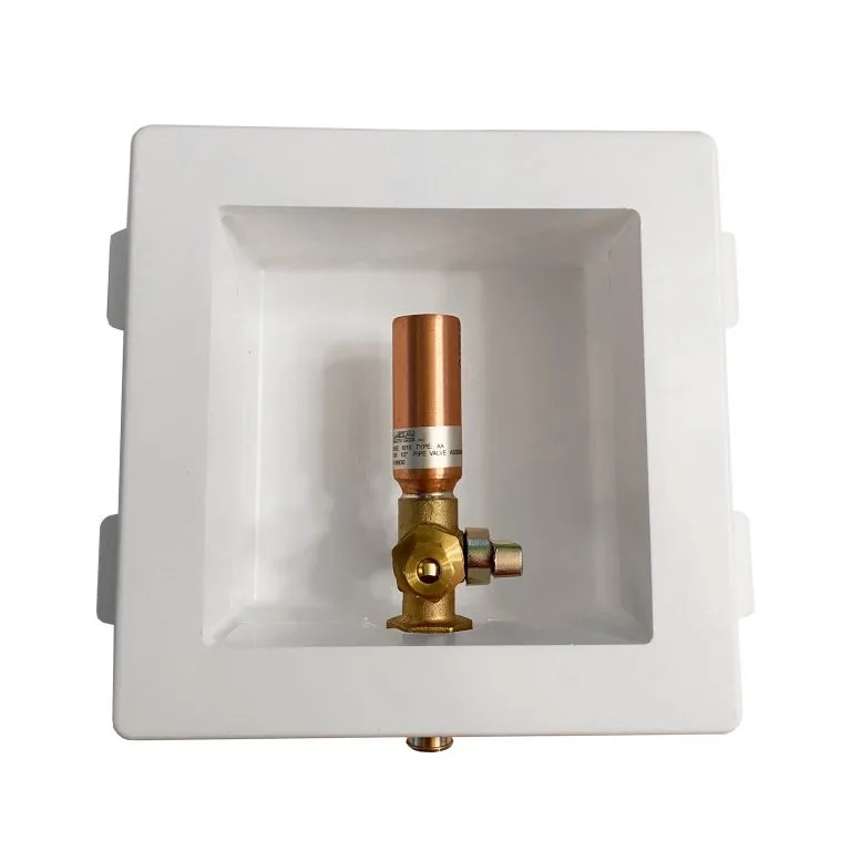 LSP OB-819-LL Plastic Ice Maker Box W/Hammer Arrester White 1/2" CPVC X 1/4" Compr.