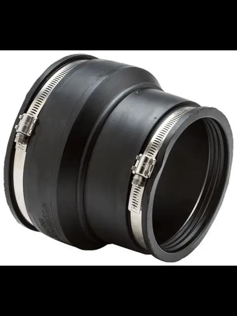 6" Clay pipe to 6" Cast Iron or Plastic pipe Unshielded Sewer Coupling