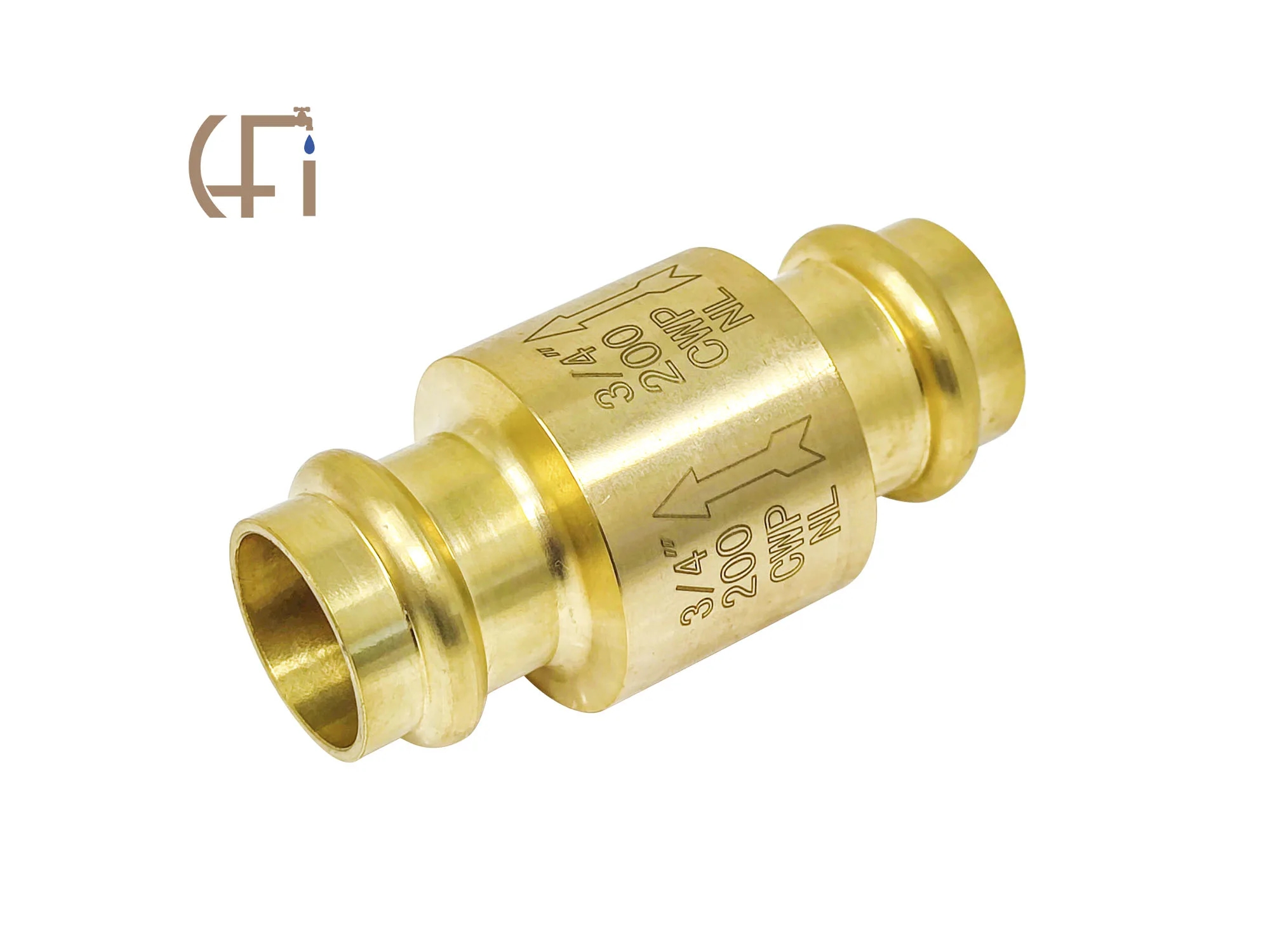 3/4" Brass In-Line Spring Check Valve Press X Press