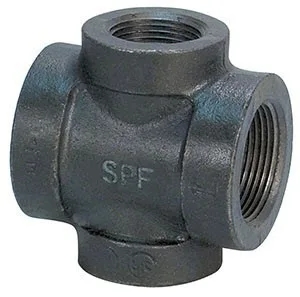 1-1/2" X 1" Ductile Iron Screwed Cross